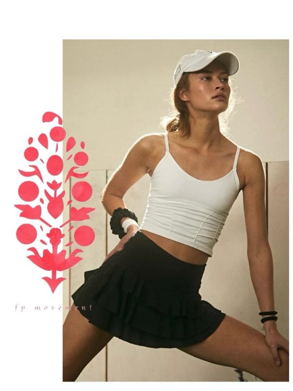 FP Movement by Free People White Ruched Tank Crop Top